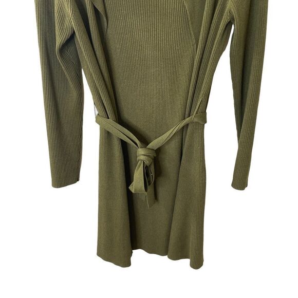 Express Ribbed Knit Green Open Cardigan Sz M - Picture 4 of 9